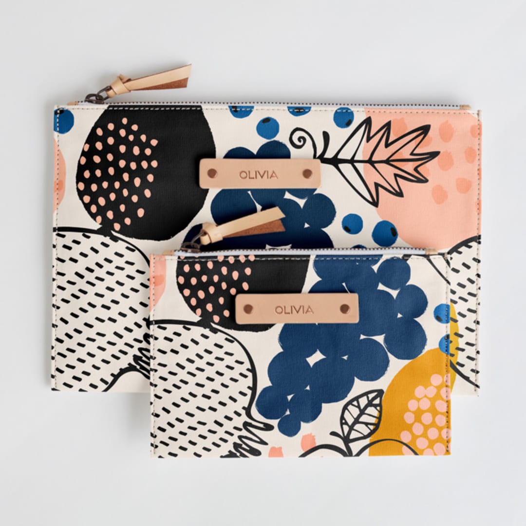 "Farmer's Market" - Catch All Pouch Set in Herb by Iveta Angelova - Catch-All Pouch Set