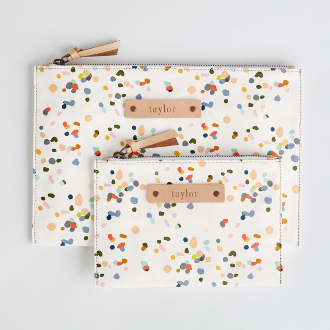 "Pretty Pepper" - Catch All Pouch Set in Confetti by Stephanie C Martinez - Catch-All Pouch Set