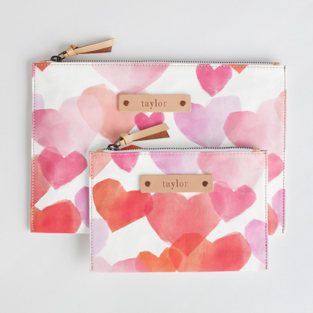 "Love in the Air" - Catch All Pouch Set in Rose by Rebecca Durflinger - Catch-All Pouch Set