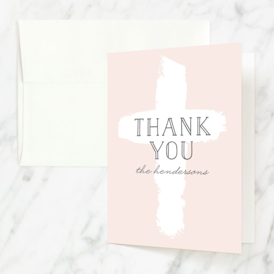 "brushed cross" - Confirmation Thank You Cards in Bloom by Susan Asbill - Front