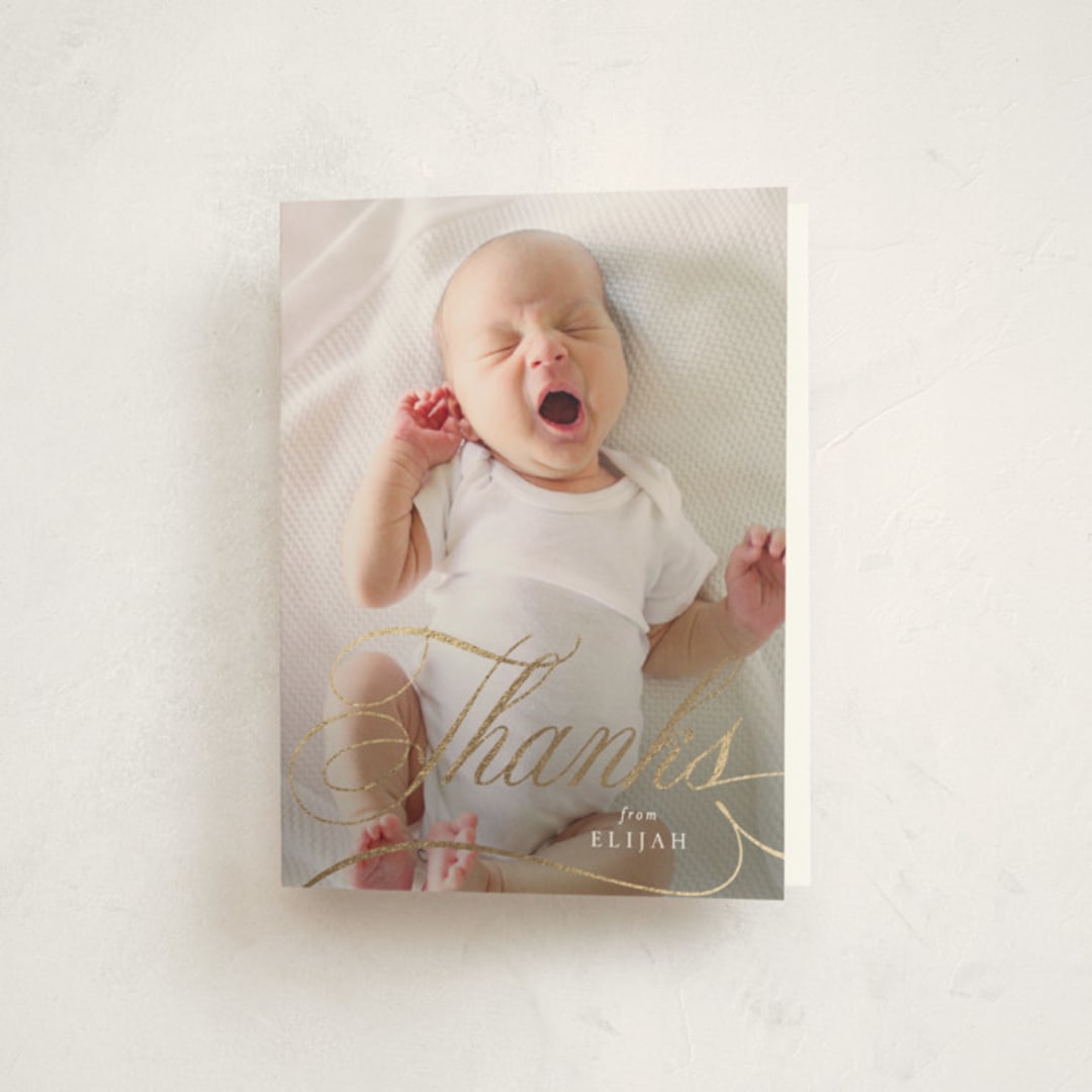 "formally contemporary" - Baptism and Christening Thank You Cards in Silk by Erin Deegan - Front