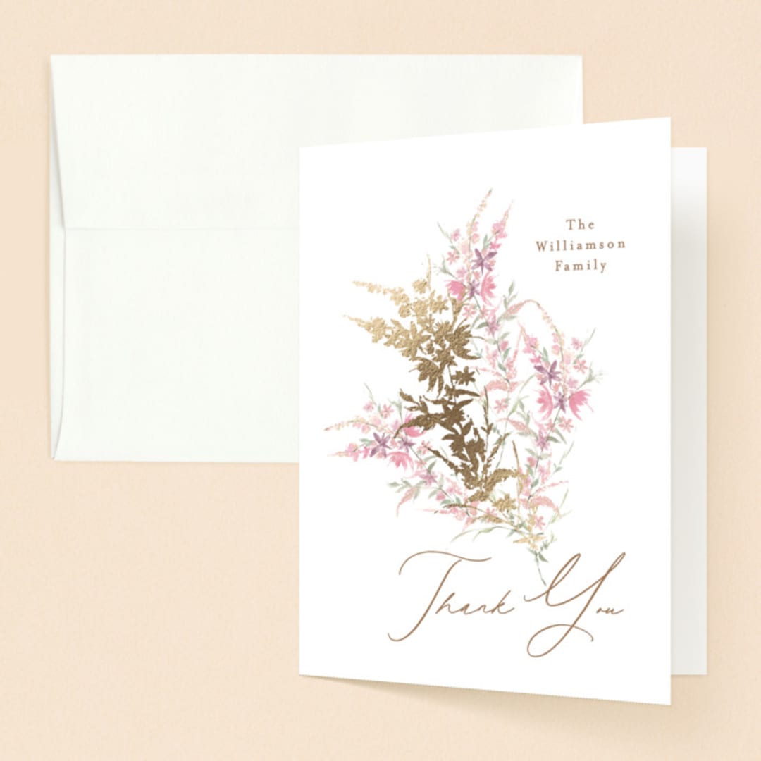 "Meadow" - Baptism and Christening Thank You Cards in Powder by Phrosné Barwood - Front