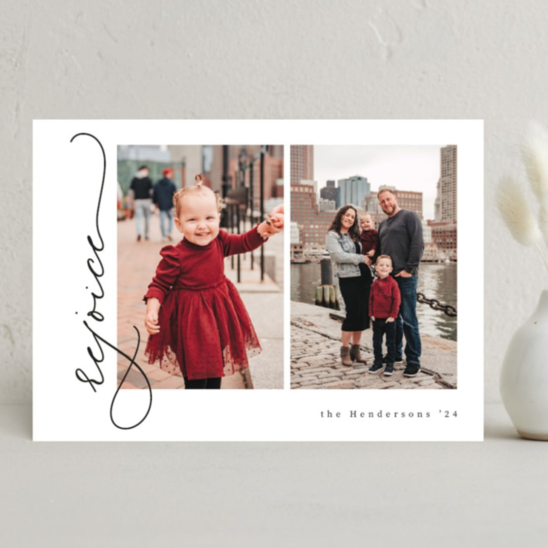 "All Rejoice" - Holiday Cards in Snow by letterfix - Front