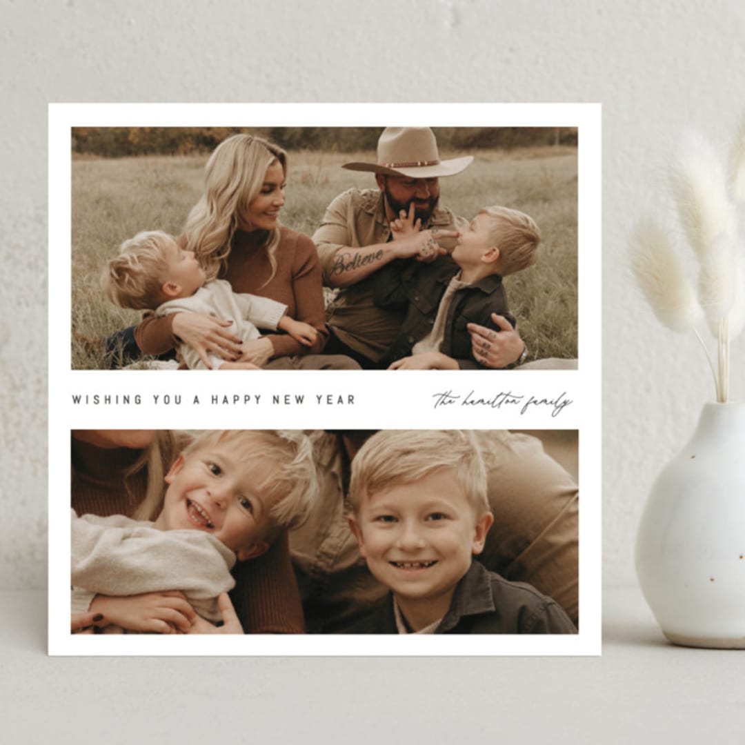 "Classic Square" - Holiday Cards in Coal by Blustery August - Front