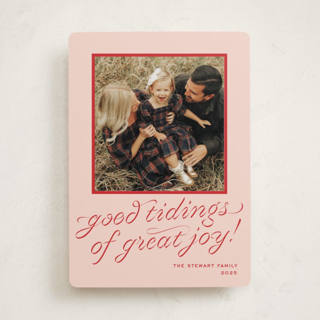 "cotillion" - Holiday Cards in Candied Grapefruit by Megan Davis - Front