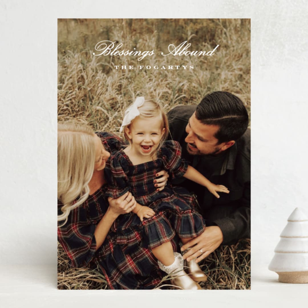 "b l e s s i n g s" - Holiday Cards in Snow by Sara Hicks Malone - Front