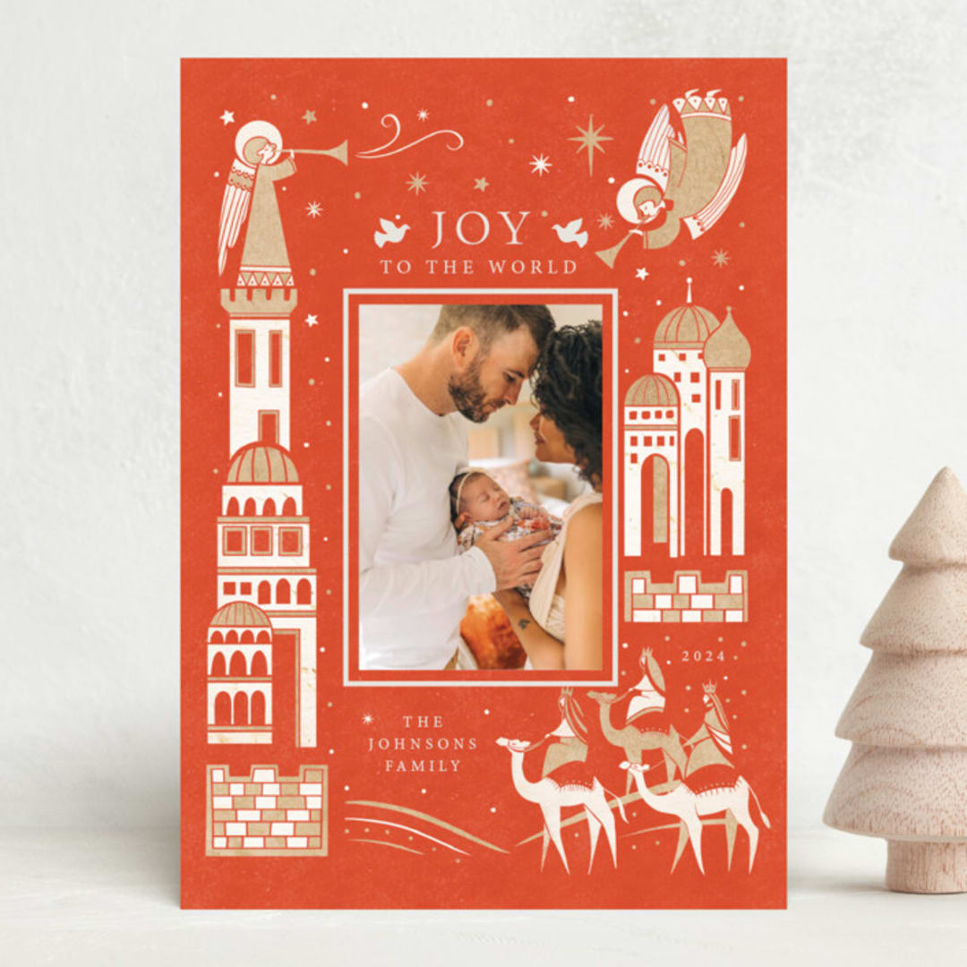"joy and love" - Holiday Cards in Candied Apple by Sabrin Deirani - Front