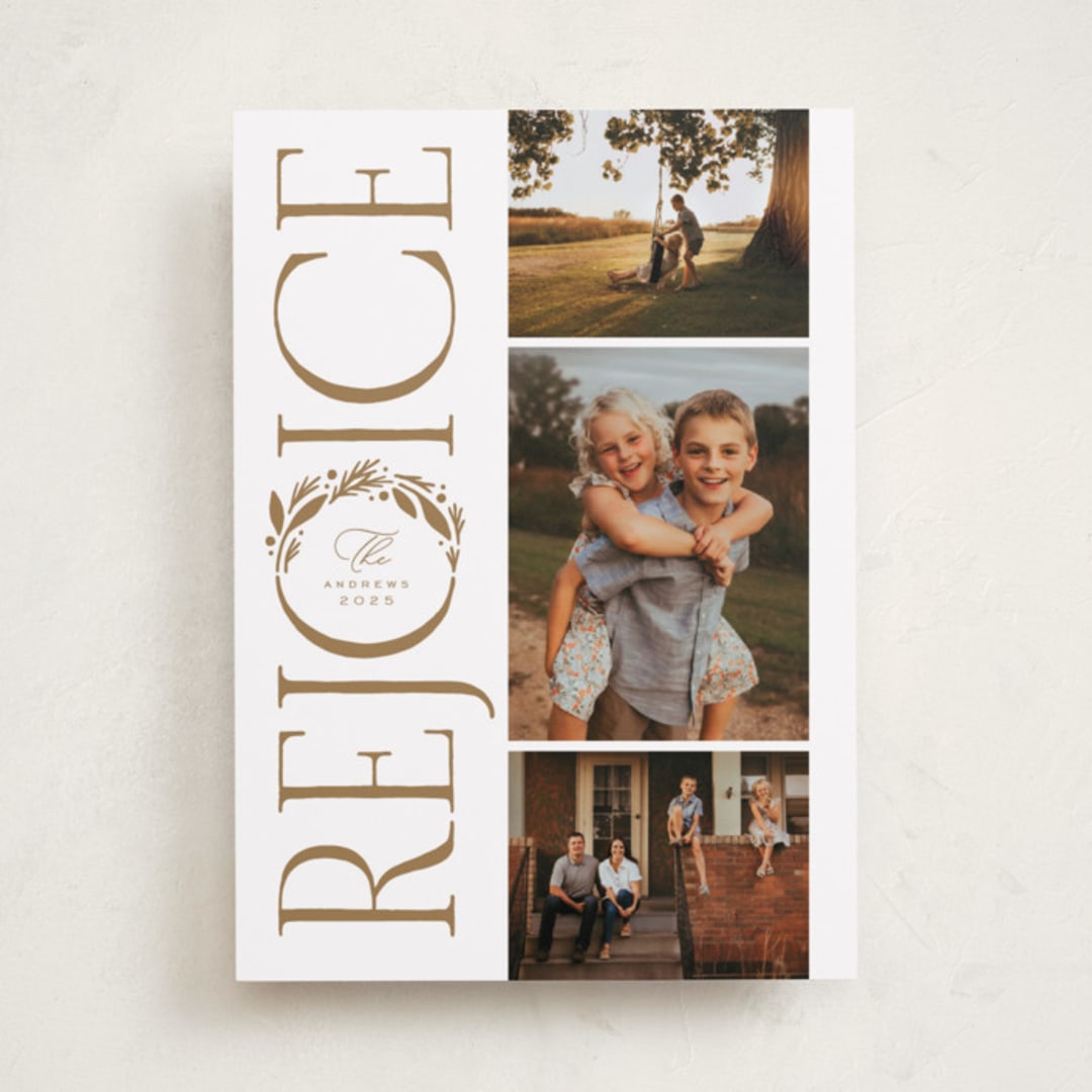 "Greenery Details" - Holiday Cards in Caramel by Michelle Taylor - Front