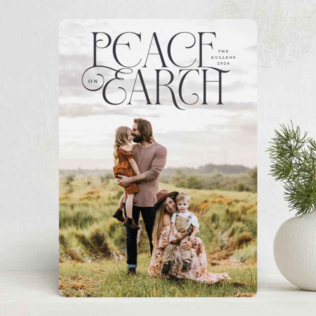 "Peaceful Earth" - Holiday Cards in Ocean by Erin German - Front