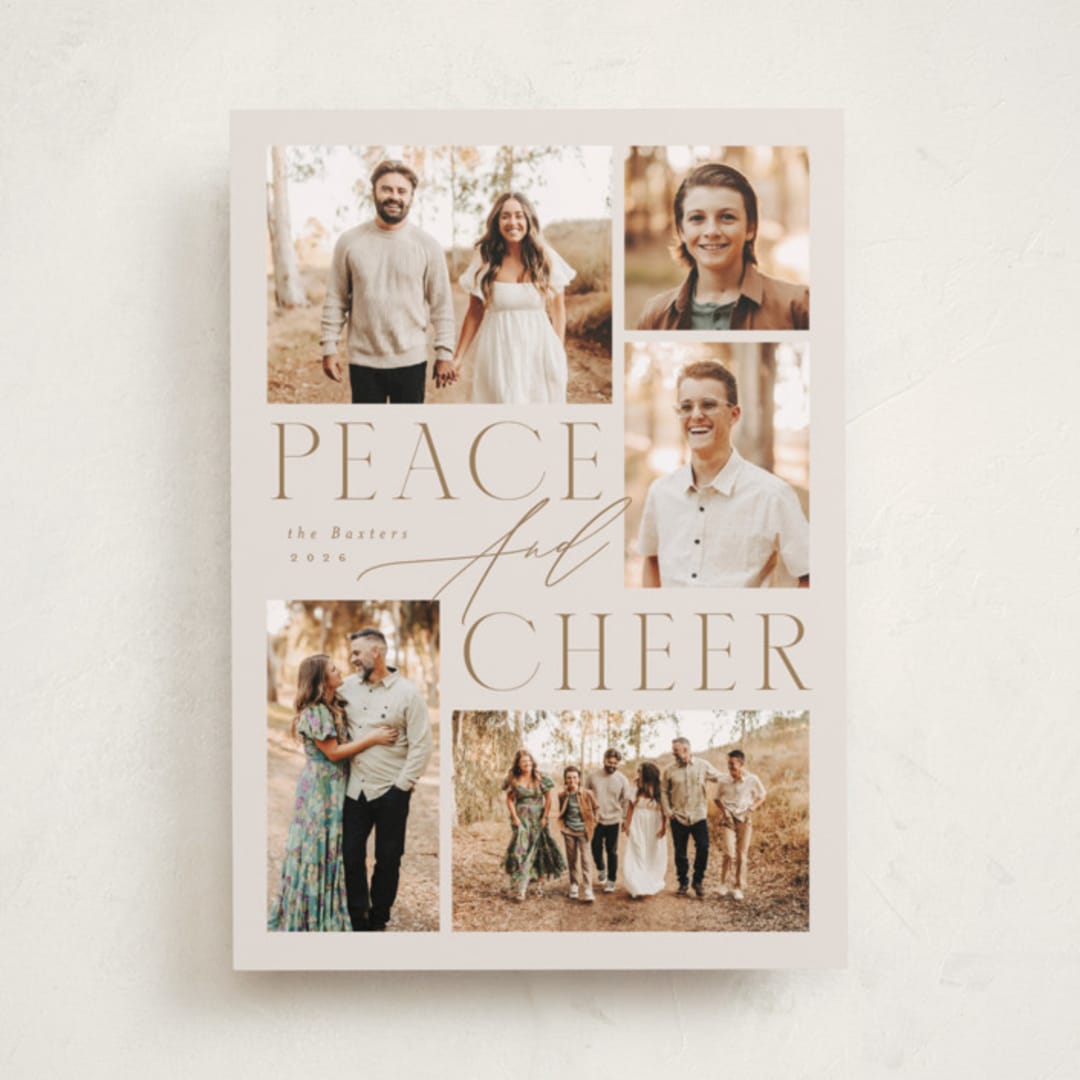 "Compose" - Holiday Cards in Sugar Cookie by Everett Paper Goods - Front