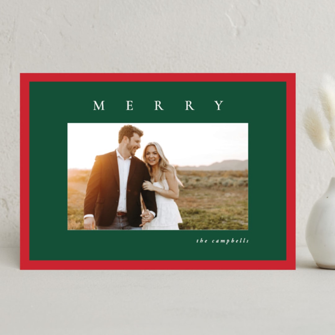 "Edged" - Holiday Cards in Pine by Amy Kross - Front