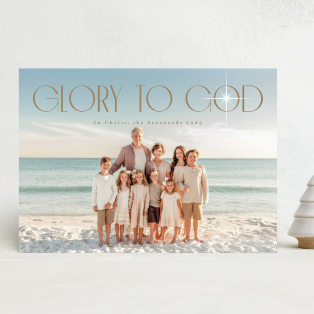"to god in the highest" - Holiday Cards in Golden by Design Lotus - Front