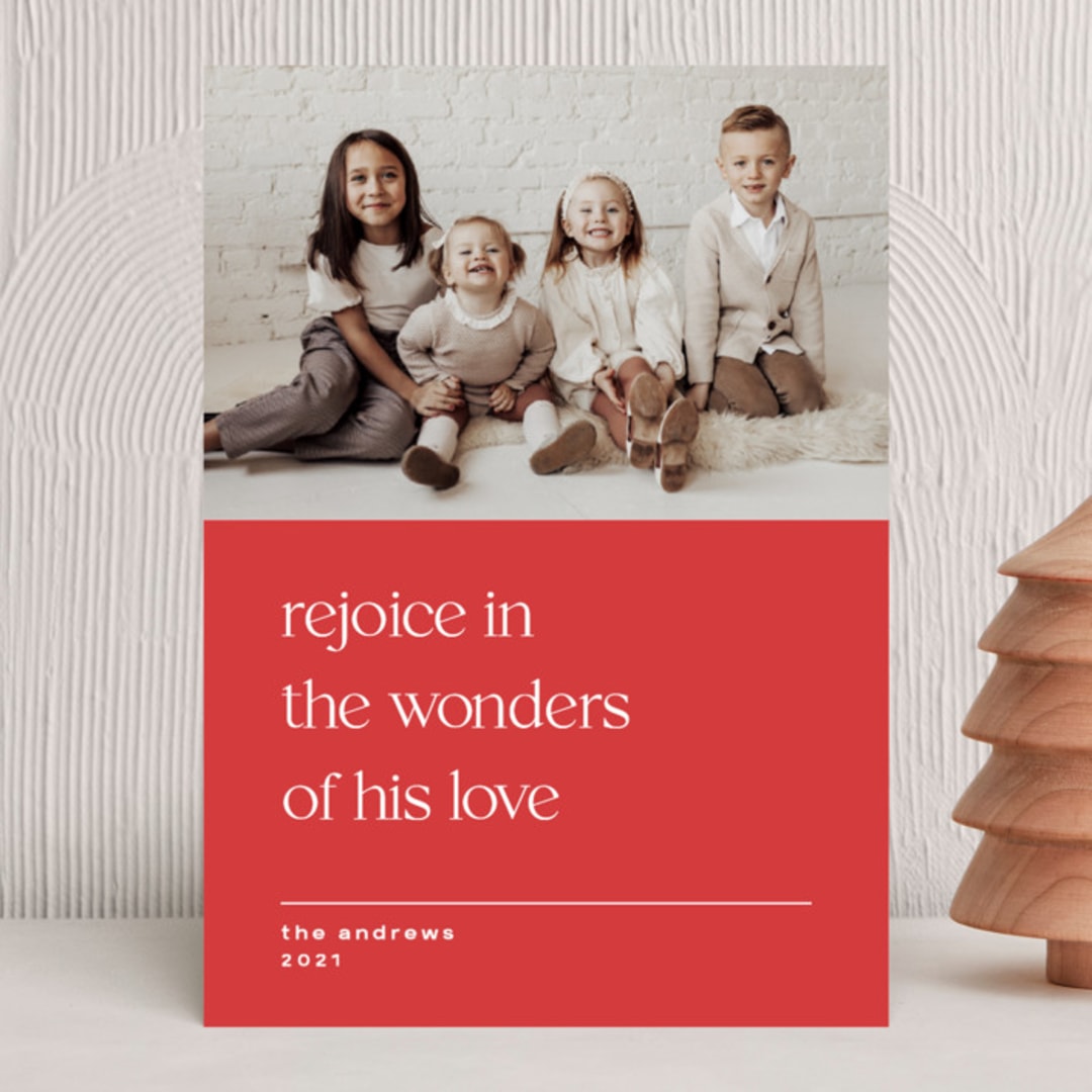 "color blocked wonder" - Holiday Cards in Candy Cane by Liz Conley - Front