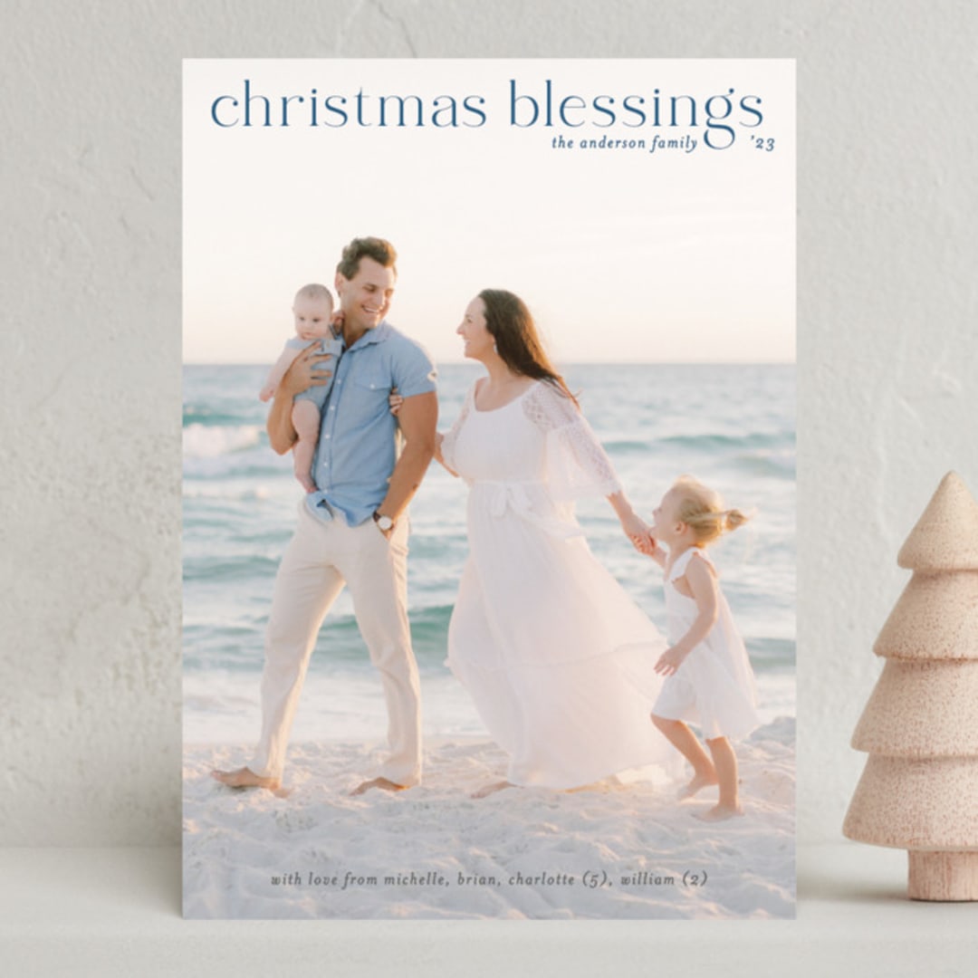 "Serenity" - Holiday Cards in Navy by Liz Conley - Front