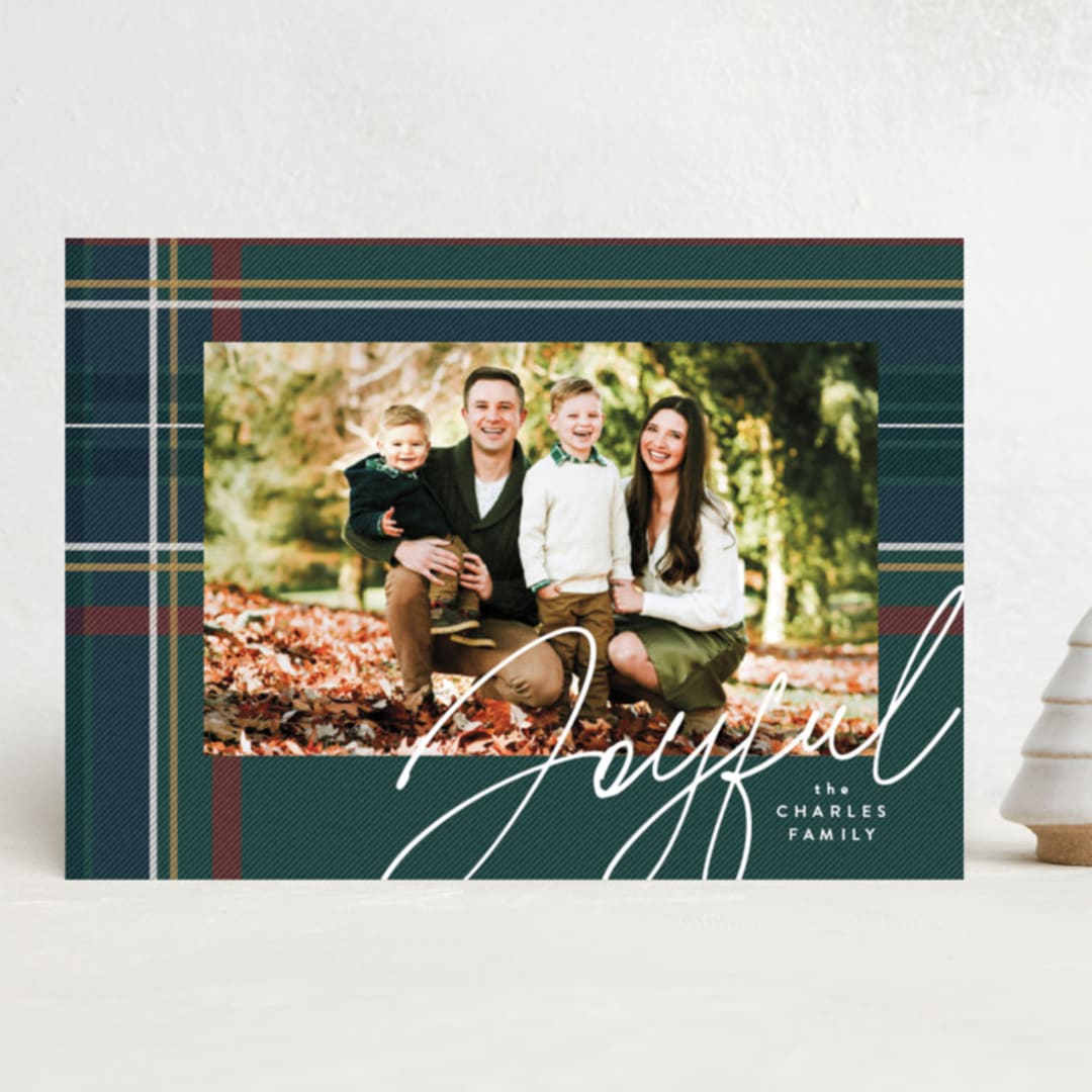 "Coziest plaid" - Holiday Cards in Forest by Lea Delaveris - Front