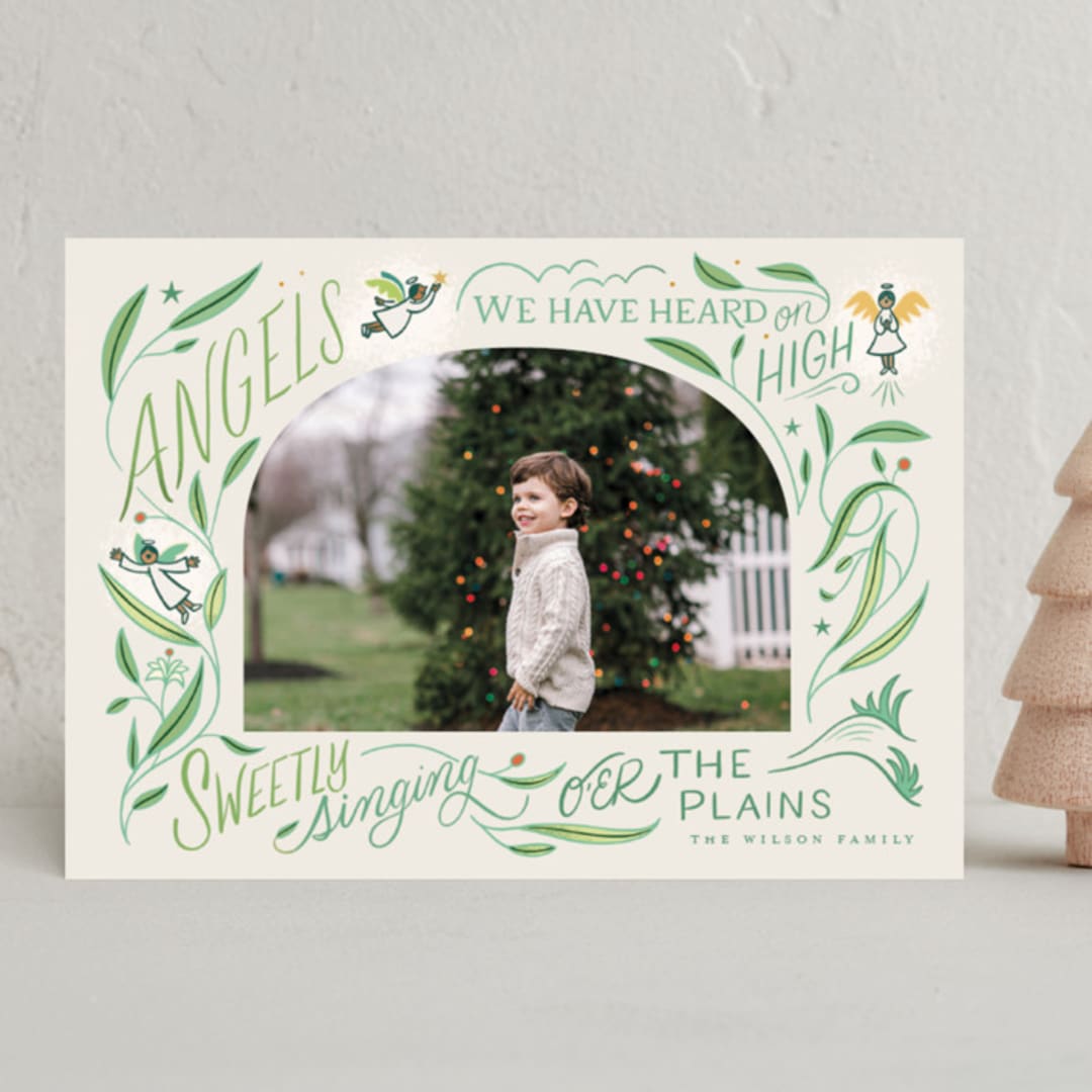 "Gloria!" - Holiday Cards in Wheat by Morgan Ramberg - Front