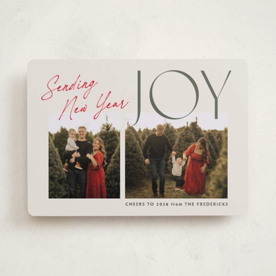 "Joyfully Duo" - Holiday Cards in Candy Cane by Jackie Crawford - Front