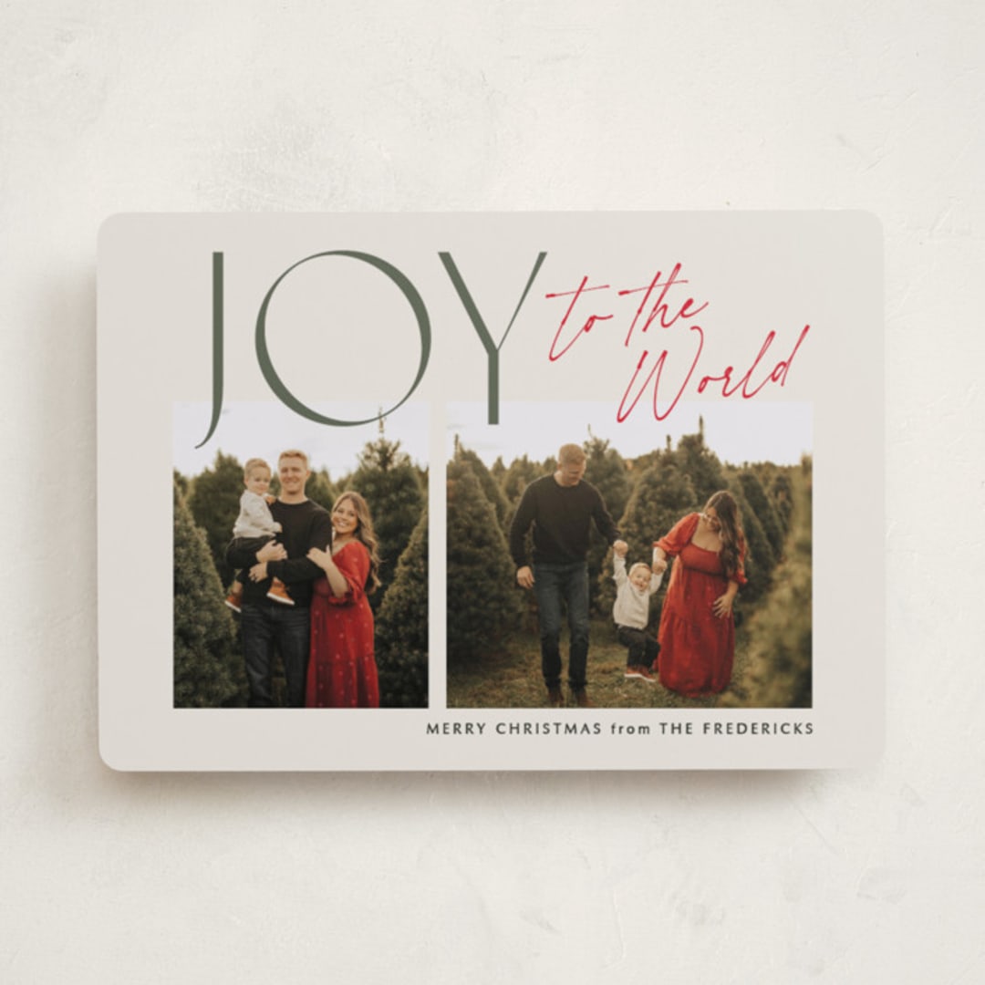 "Joyfully Duo" - Holiday Cards in Candy Cane by Jackie Crawford - Front