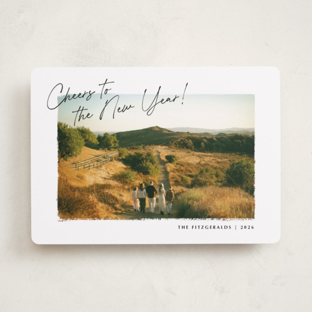 "Painterly Frame" - Holiday Cards in Coal by Jackie Crawford - Front