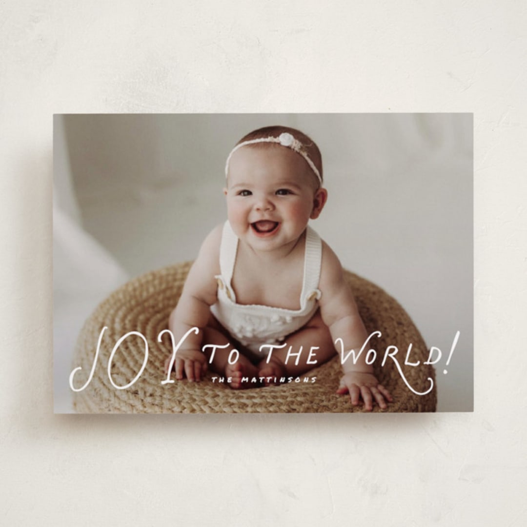 "Dolce" - Holiday Cards in Snow by Everett Paper Goods - Front