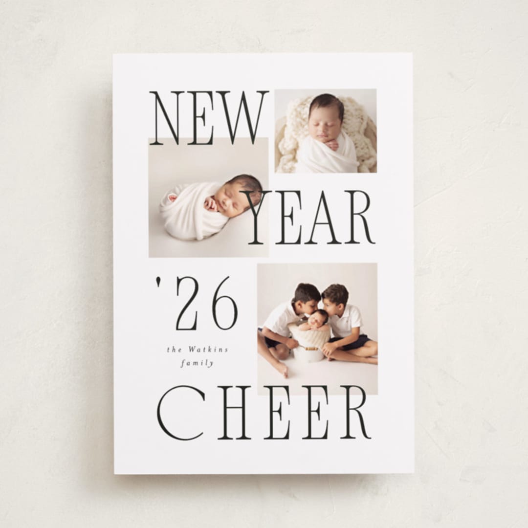 "Aerial" - Holiday Cards in Snow by Everett Paper Goods - Front