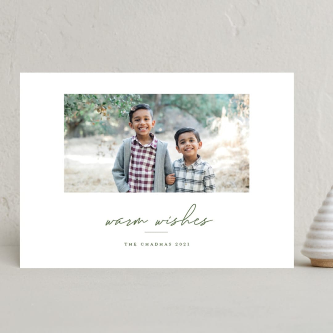 "warmwishes" - Holiday Cards in Wreath by Bethany McDonald - Front