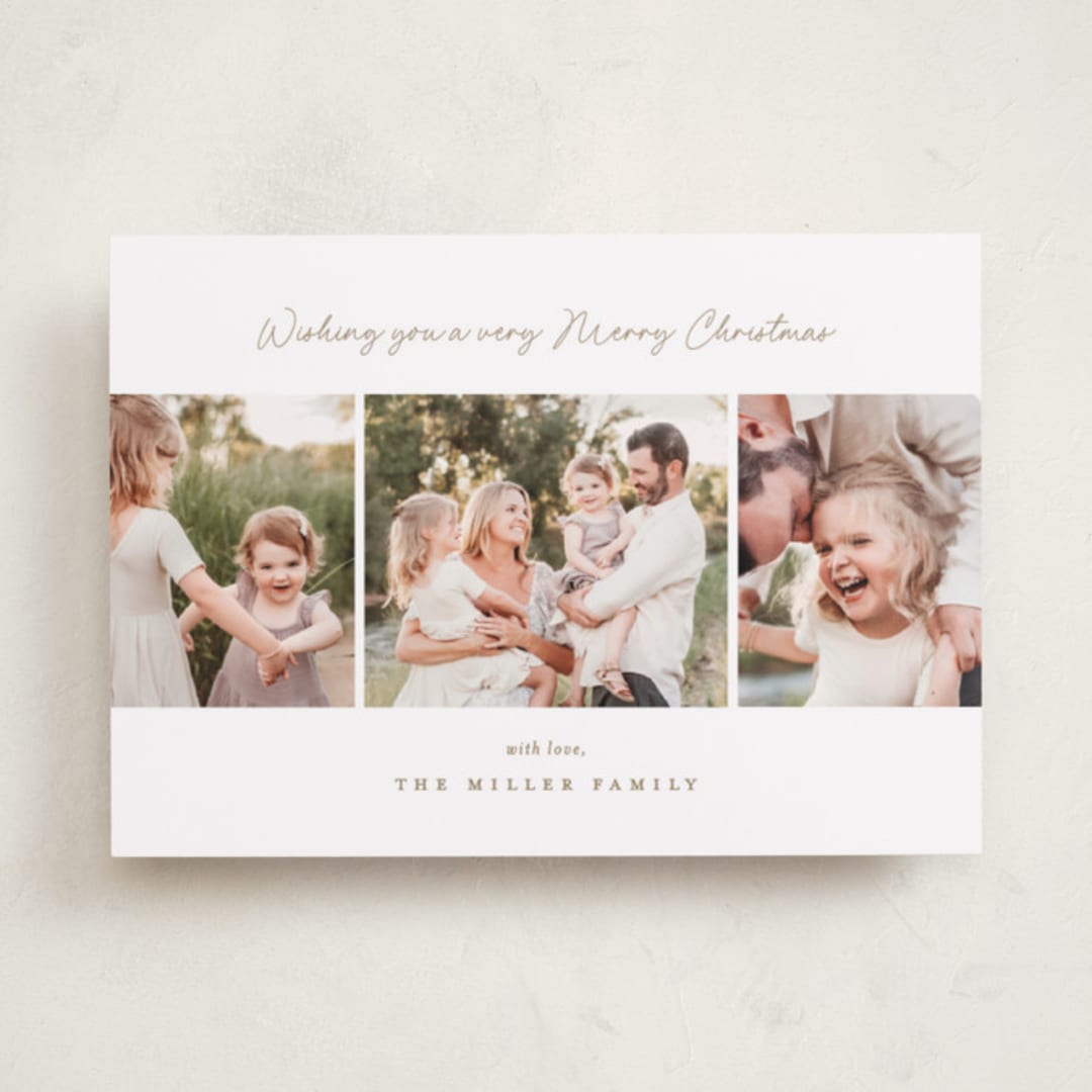"Simple Trio" - Holiday Cards in Antique by Jennifer Postorino - Front