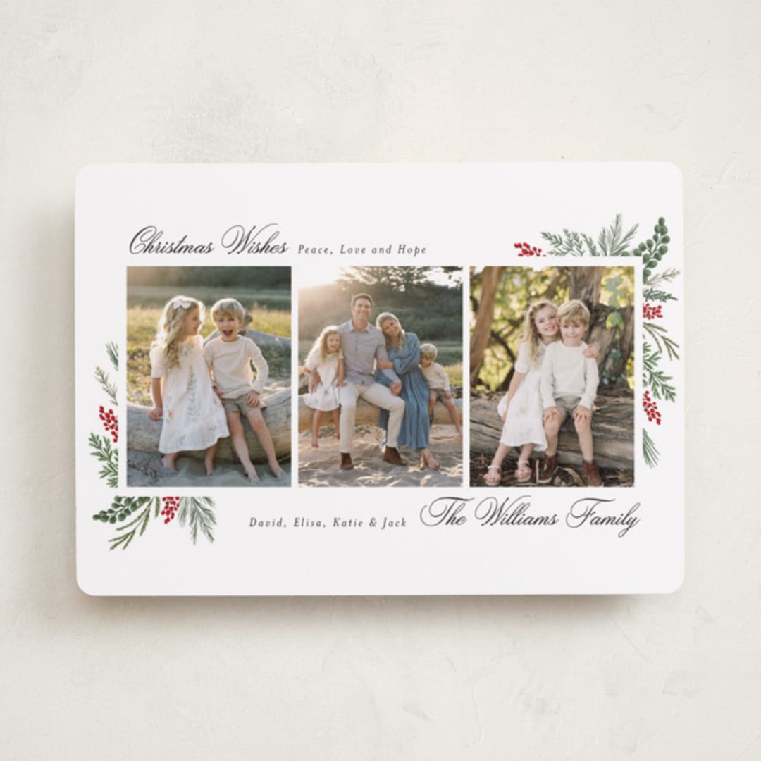 "Warmest Wish" - Holiday Cards in Peppermint by Susan Moyal - Front
