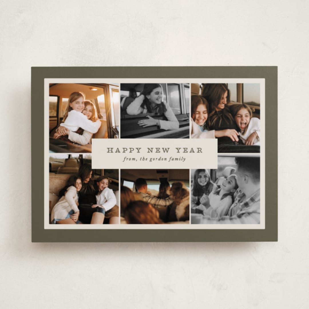 "Bordering Six" - Holiday Cards in Pine by Brianne Larsen - Front