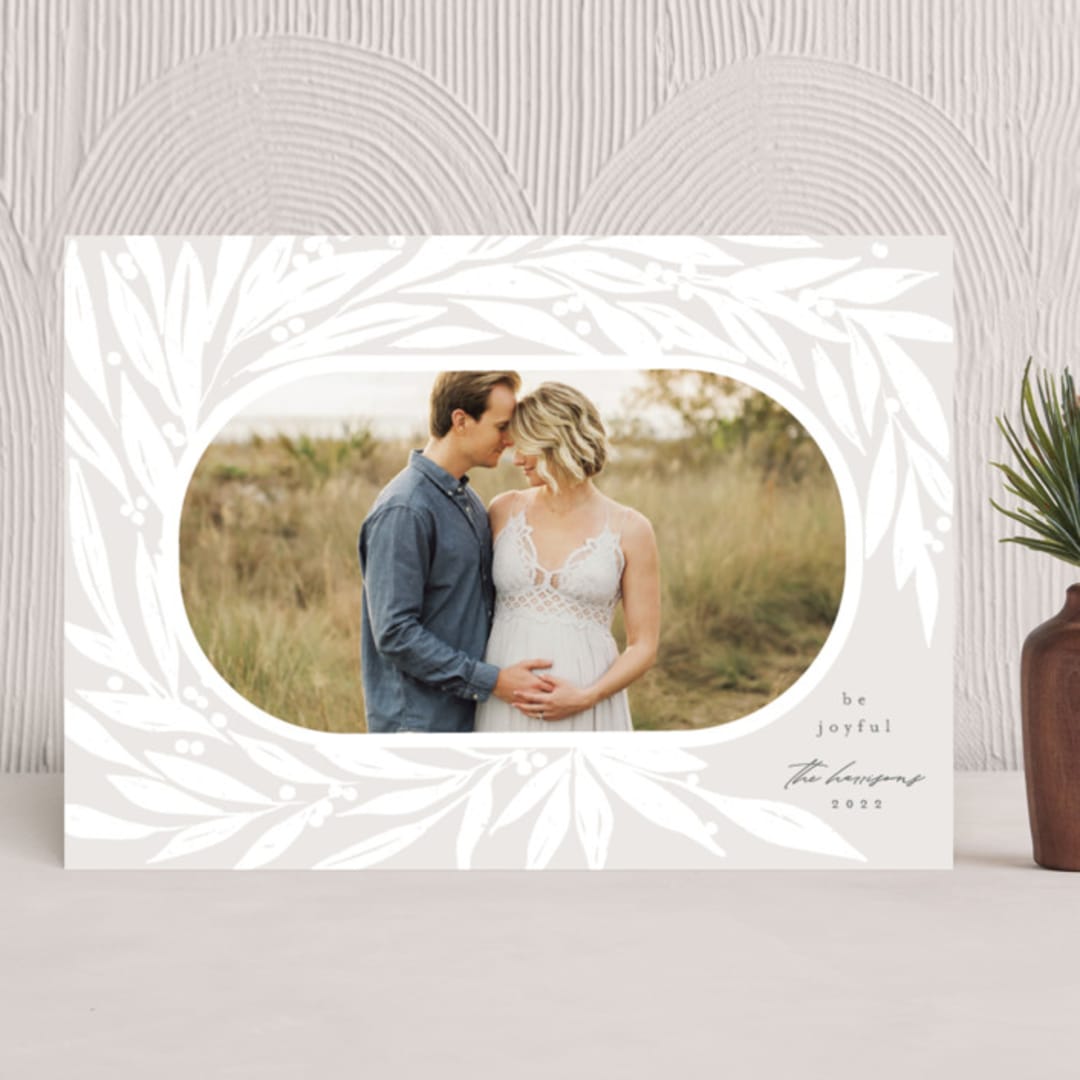 "Soft Wreath" - Holiday Cards in Dove by Heather Cairl - Front