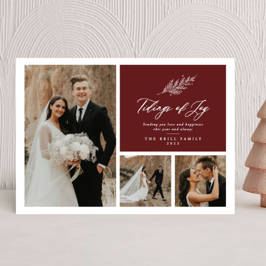 "Leyland" - Holiday Cards in Berry by Angela Pignataro - Front