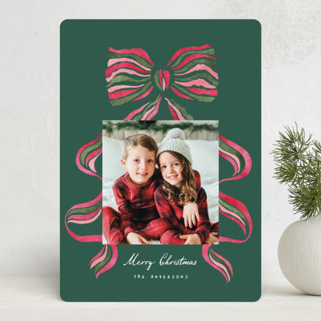 "stripes bow" - Holiday Cards in Mistletoe by Vivian Yiwing - Front
