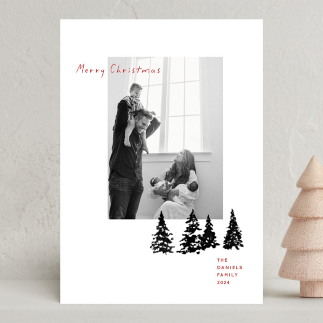 "Treelot" - Holiday Cards in Ash by Robin Ott - Front