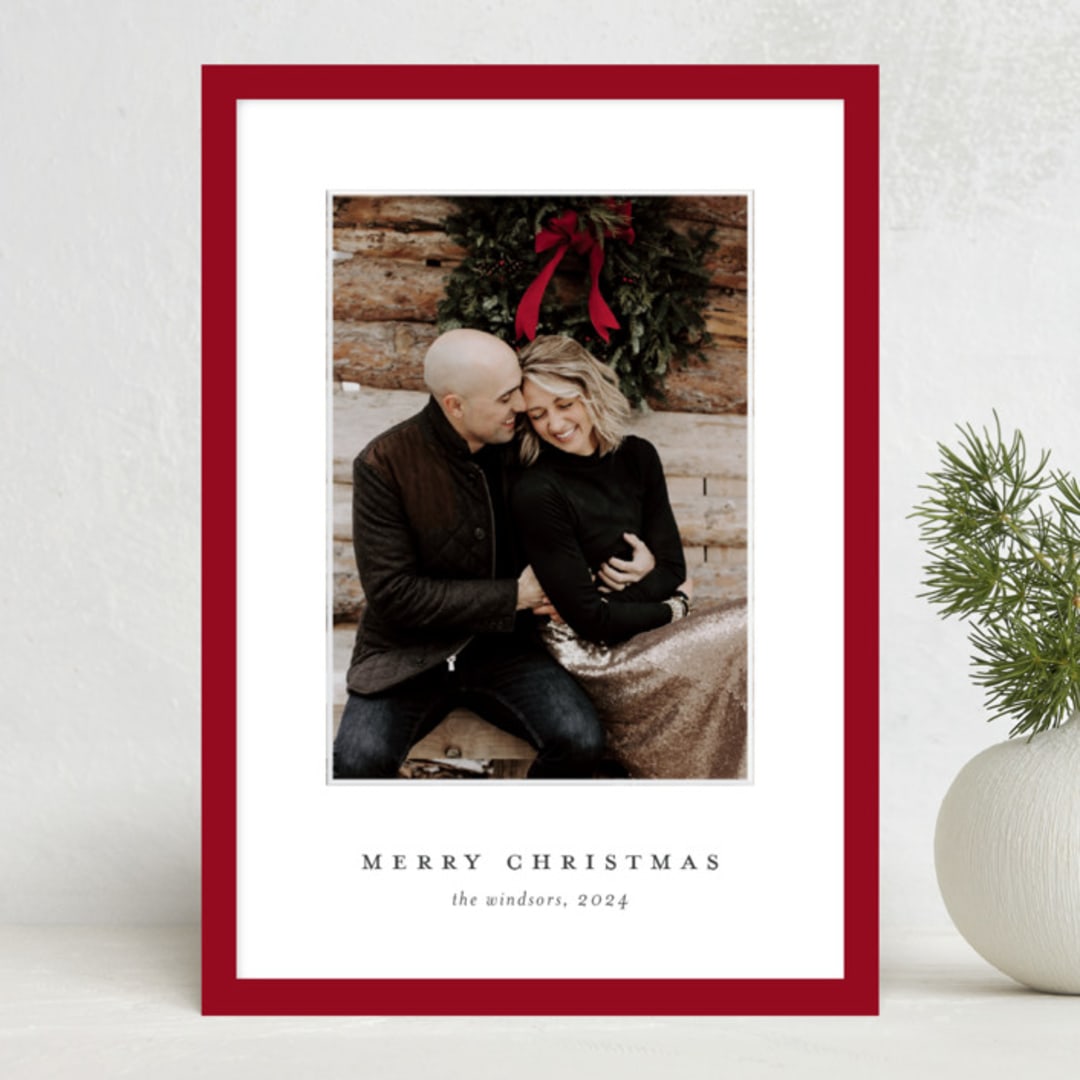 "Gallery Frame" - Holiday Cards in Poinsettia by Stacey Meacham - Front