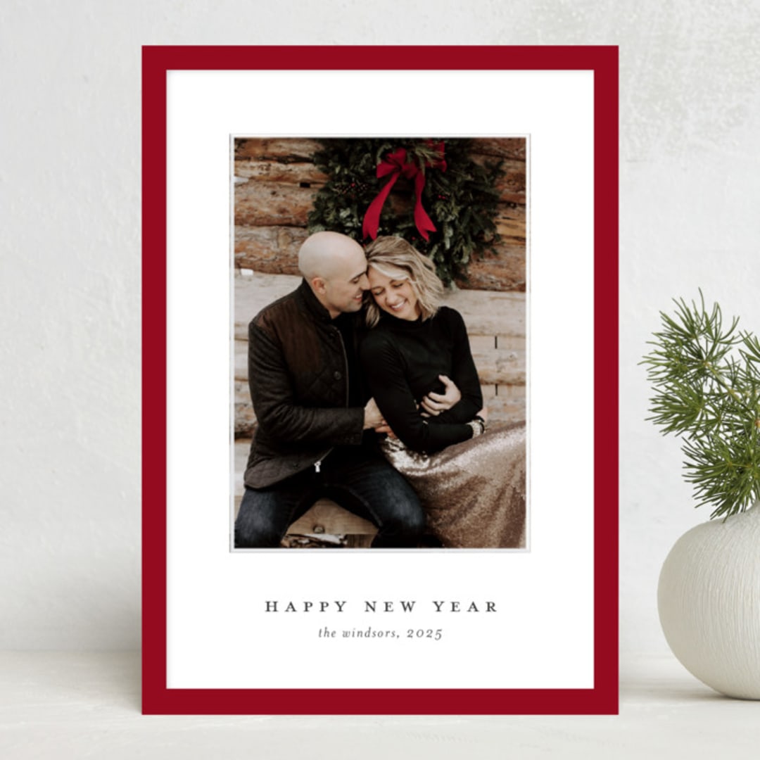 "Gallery Frame" - Holiday Cards in Poinsettia by Stacey Meacham - Front
