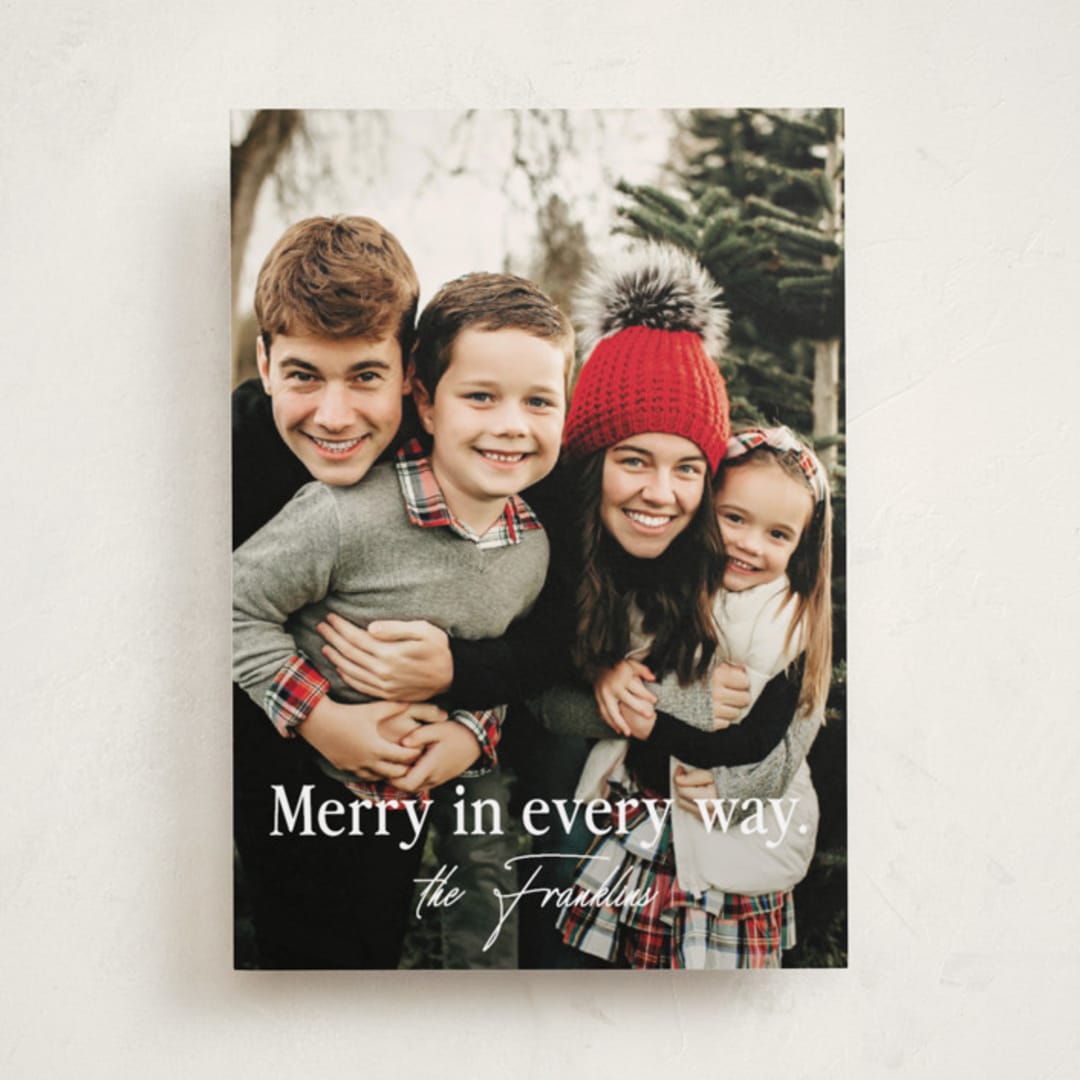 "Merry In Every Way" - Holiday Cards in Snow by Paper Raven Co. - Front