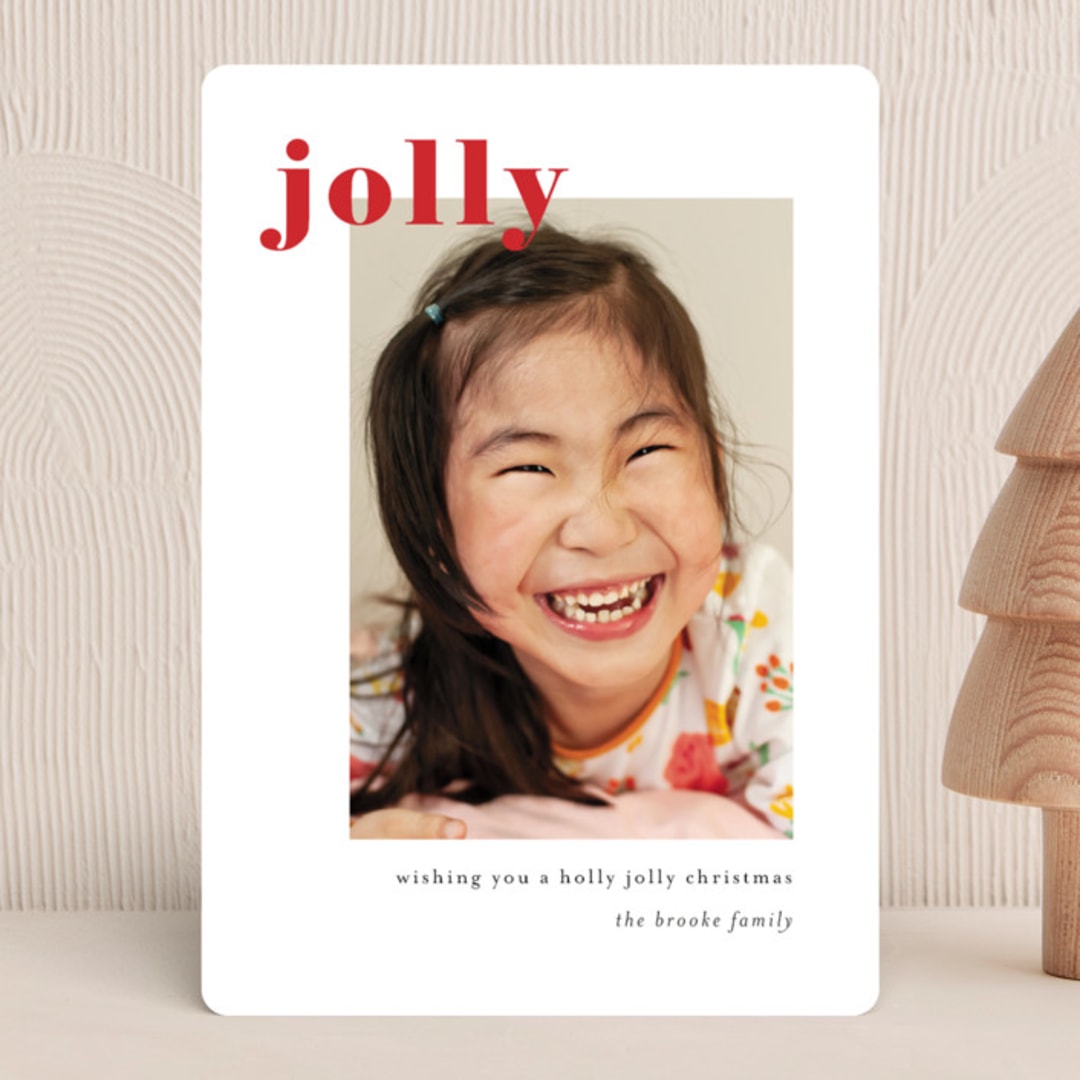 "Feature" - Holiday Cards in Peppermint by Tennie and Co. - Front