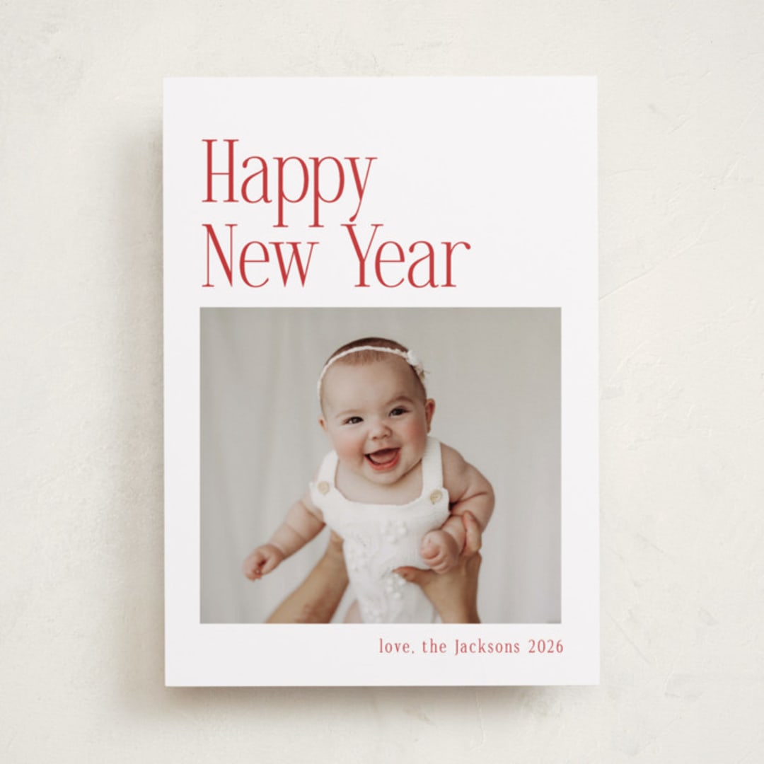 "Modern Serif" - Holiday Cards in Santa Suit by Nicole Walsh - Front