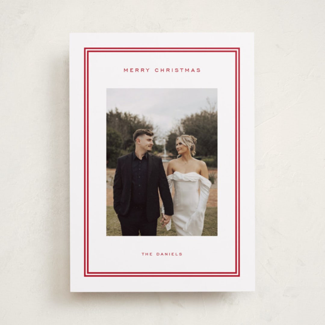 "Modern decor" - Holiday Cards in Berry by Stacey Meacham - Front
