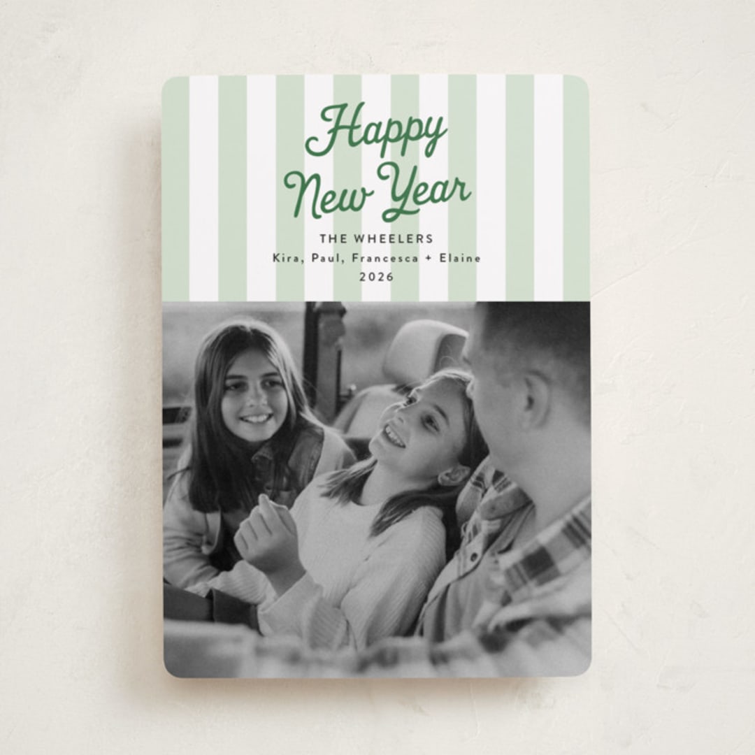 "Preppy Gelateria Stripes" - Holiday Cards in Wintergreen by Erika Firm - Front