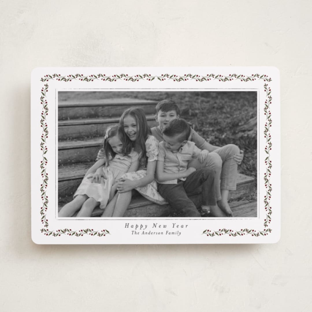 "Delicate Frame" - Holiday Cards in Mulled Wine by Susan Moyal - Front