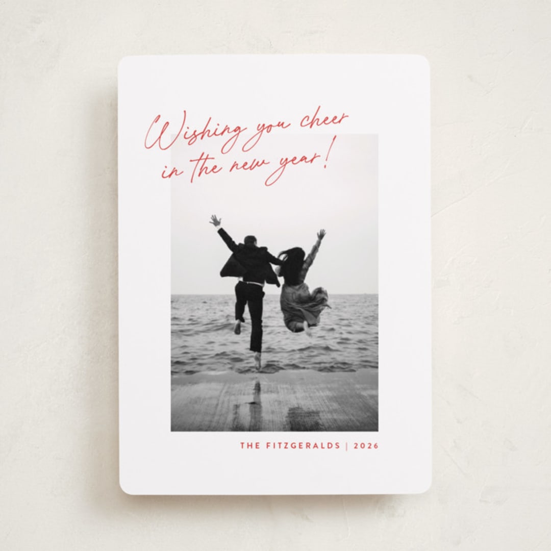 "Top Script Note" - Holiday Cards in Santa by Jackie Crawford - Front