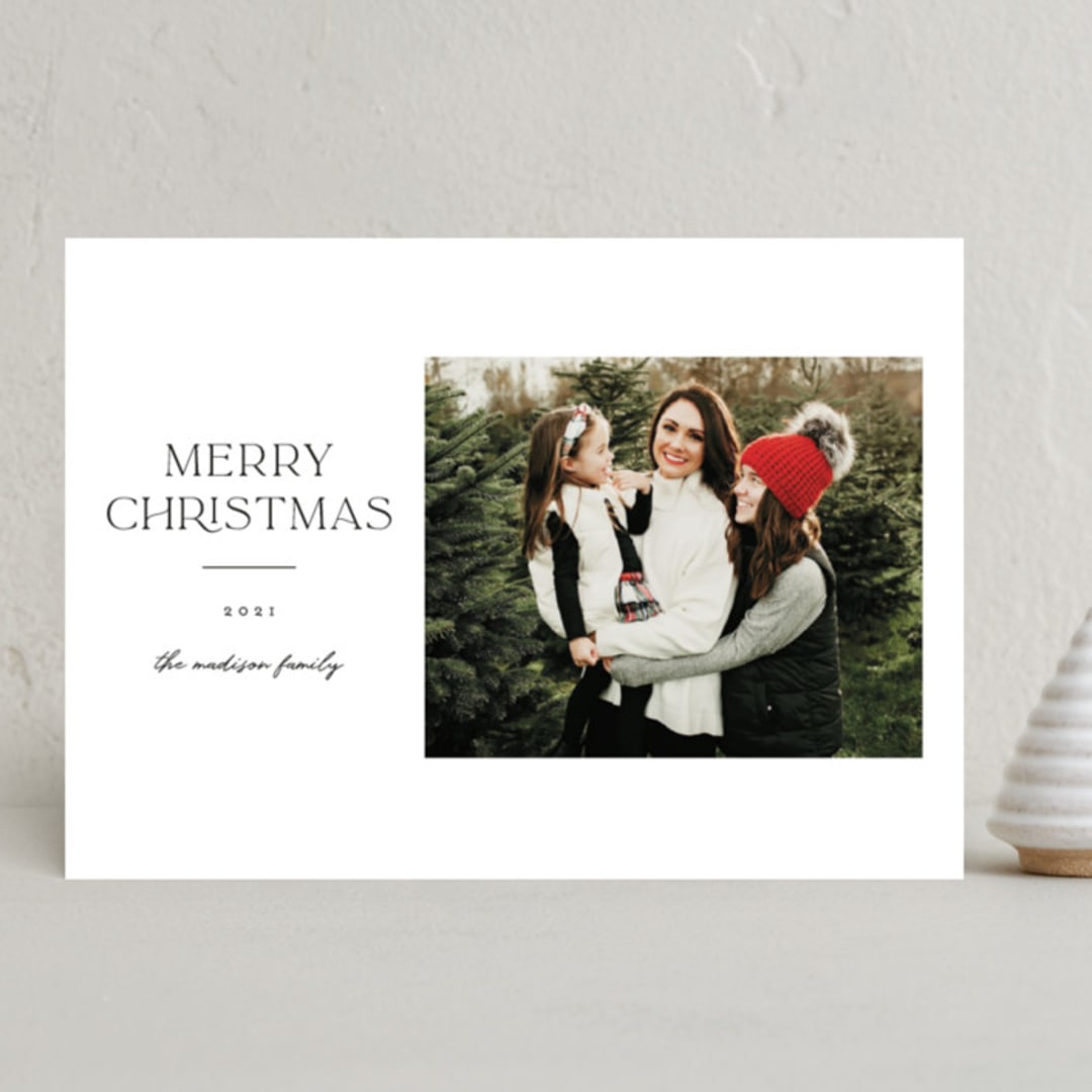 "Modern Simplicity" - Holiday Cards in Snow by Ashley Rosenbaum - Front