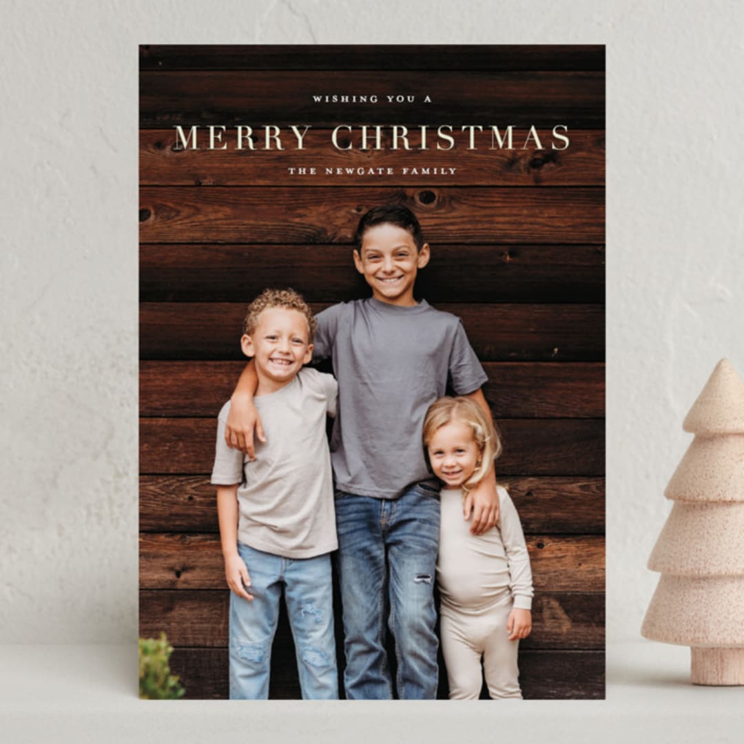 "MerryChristmas" - Holiday Cards in Celery by Dazzle Bean - Front