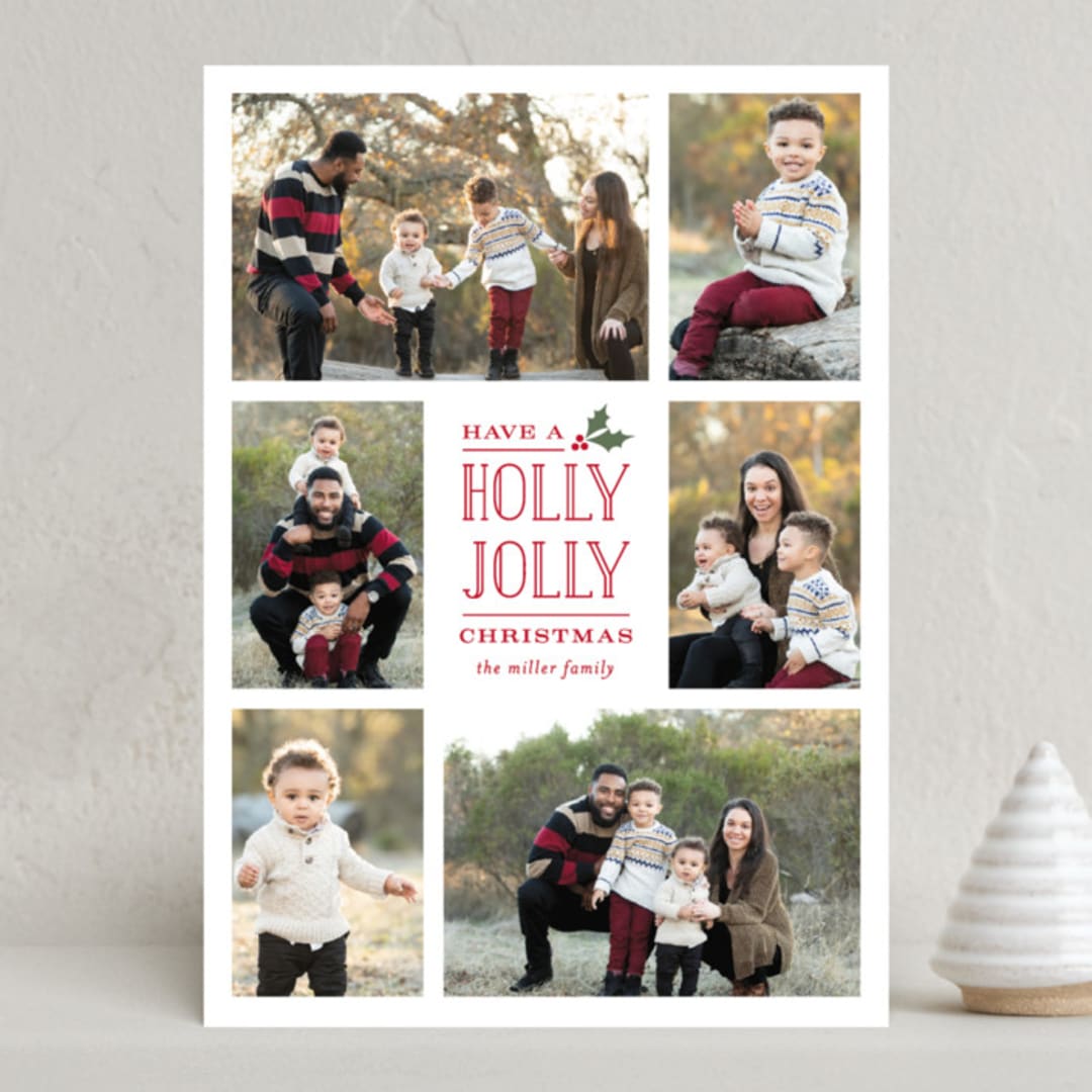 "Holly Jolly Holla" - Holiday Cards in Holly by Michelle Poe - Front