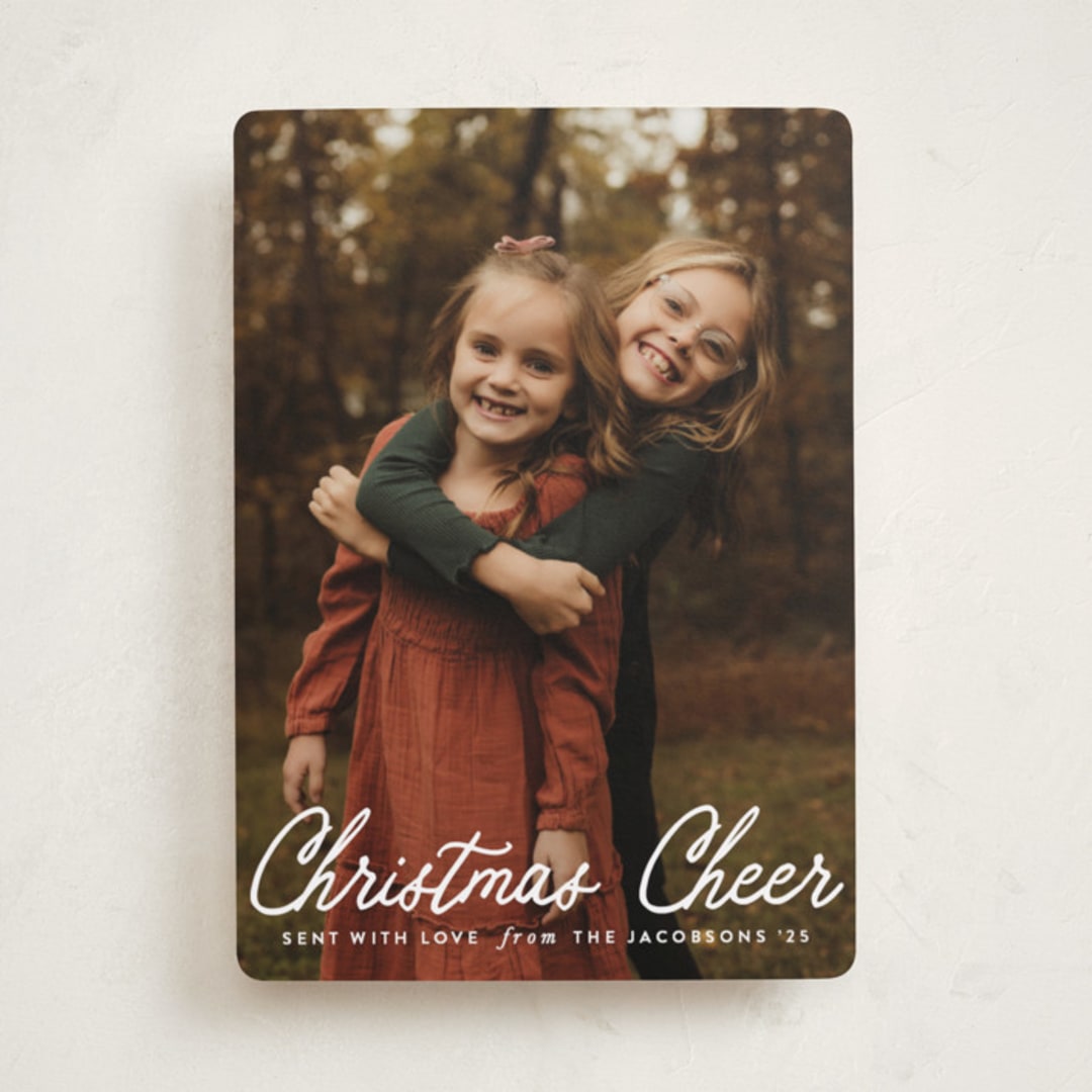 "Cheerful Script" - Holiday Cards in Snowfall by Karidy Walker - Front