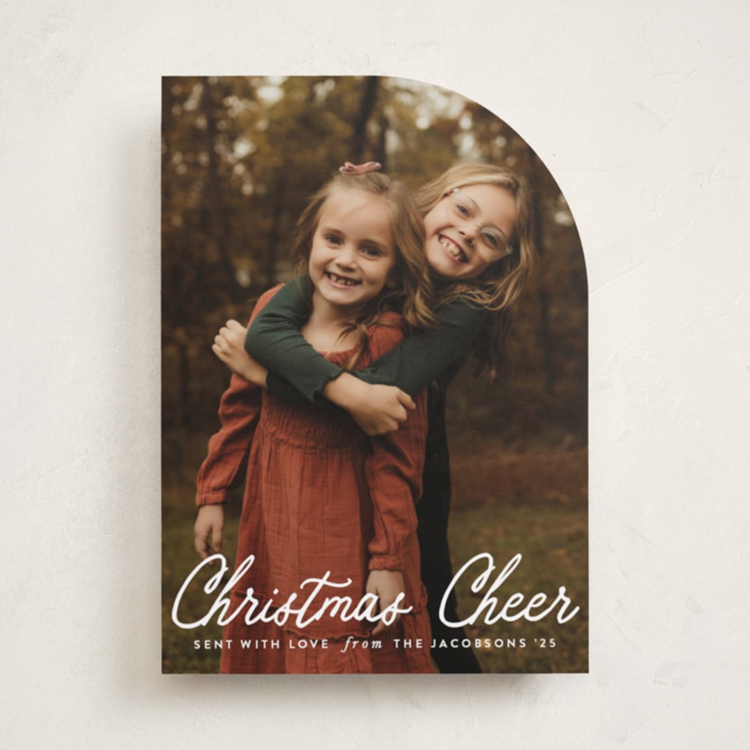 "Cheerful Script" - Holiday Cards in Snowfall by Karidy Walker - Front