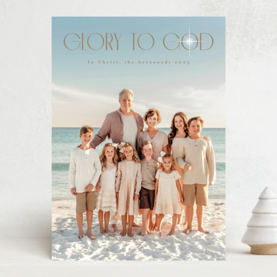 "to god in the highest" - Holiday Cards in Golden by Design Lotus - Front