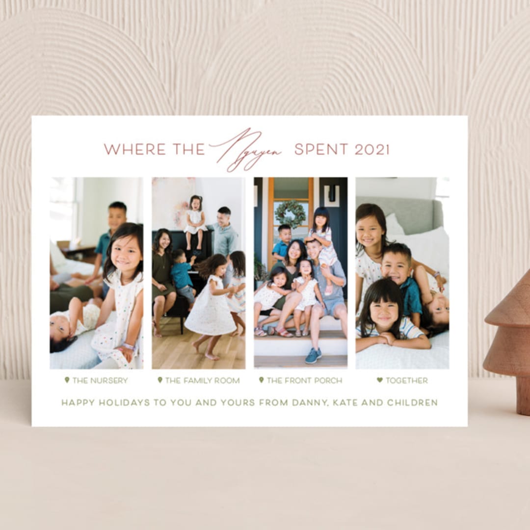 "Together Is Our Favorite Place" - Holiday Cards in Holly Berry by Carolyn Kach - Front