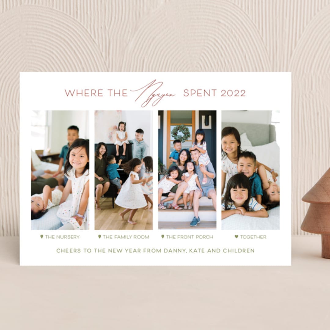 "Together Is Our Favorite Place" - Holiday Cards in Holly Berry by Carolyn Kach - Front
